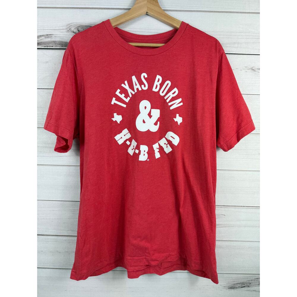 H-E-B Brand‎ Shop Texas Born H-E-B Fed Adult T-Shirt - Heather Red, XL